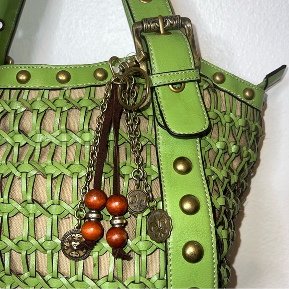 Kathy Van Zeeland Green Large Woven Bag - Picture 15 of 17